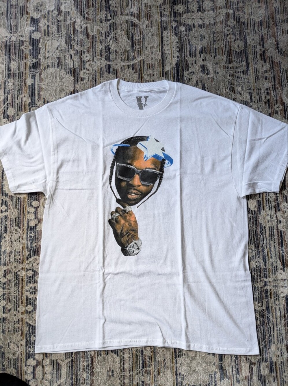 Authentic Pop Smoke x VLONE White Graphic Tee XL NWOT